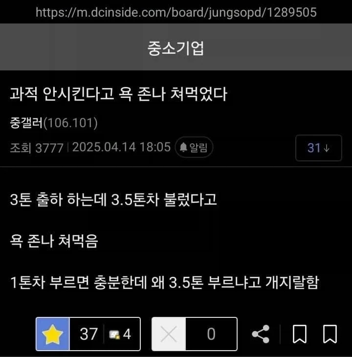정량대로 시키면 혼나는 일