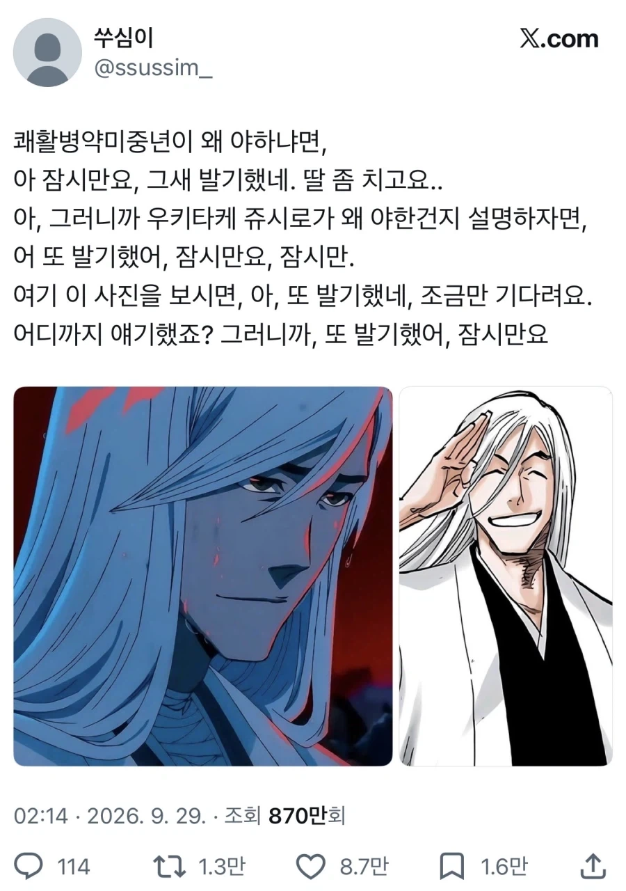 쾌활병약미중년이 야한 이유