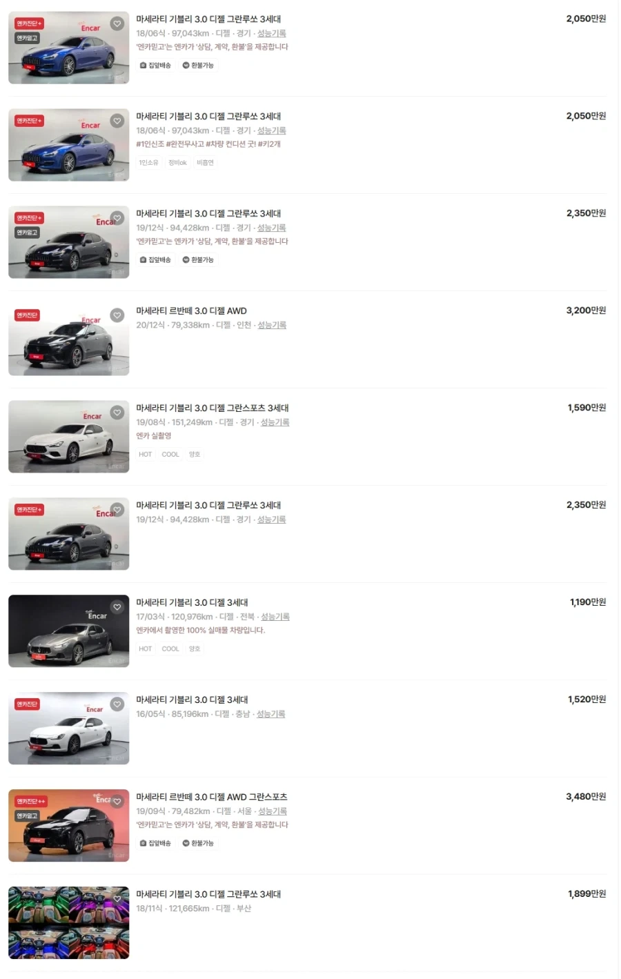 사회초년생들 가오잡기 좋으면서 저렴한 중고차