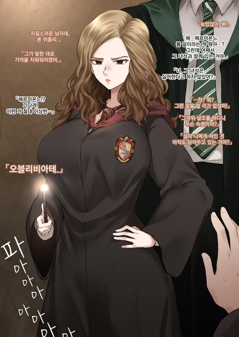 헤르미온느에게 기억제거 당하는 론 위즐리