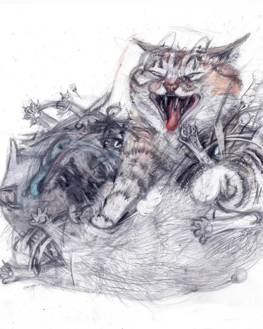 프랑스 작가의 고양이 그림 - 이미지 3