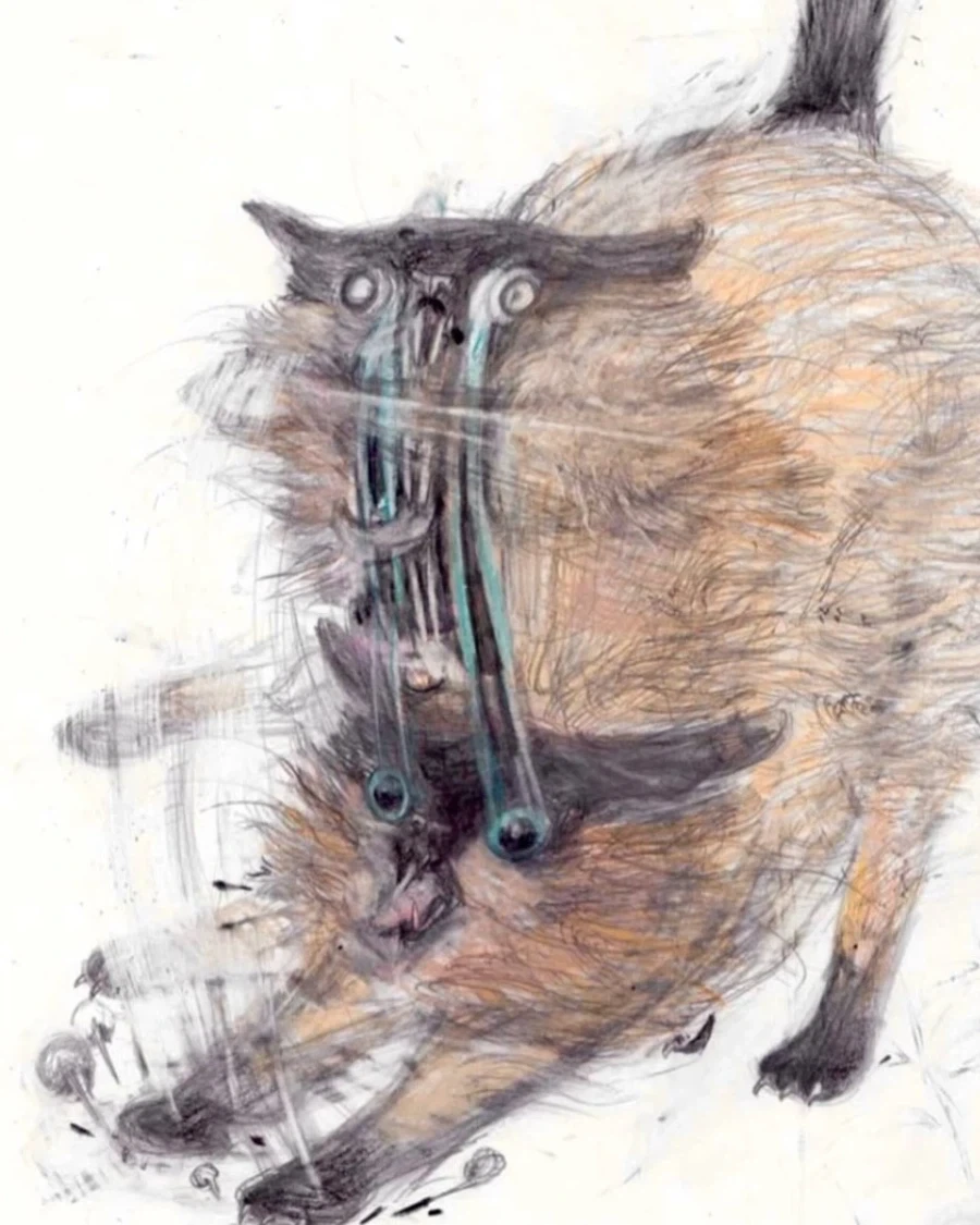 프랑스 작가의 고양이 그림 - 이미지 4