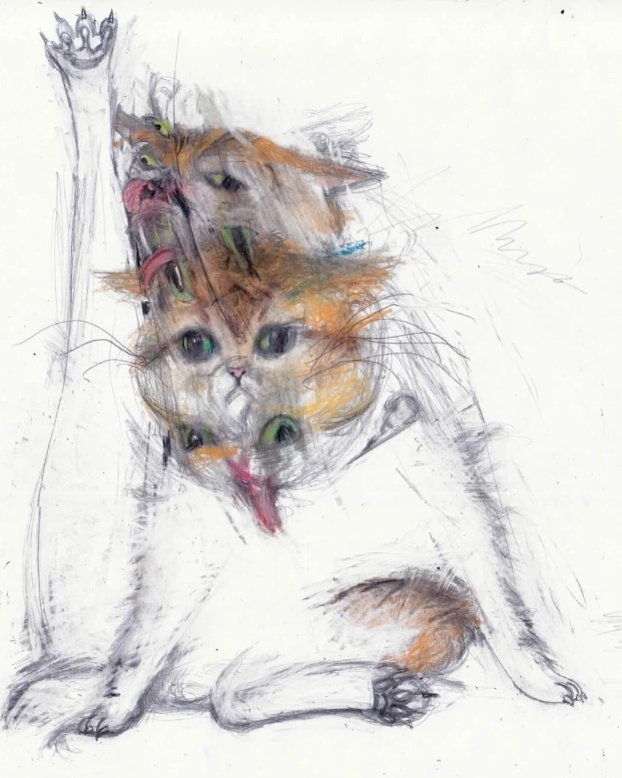 프랑스 작가의 고양이 그림 - 이미지 6