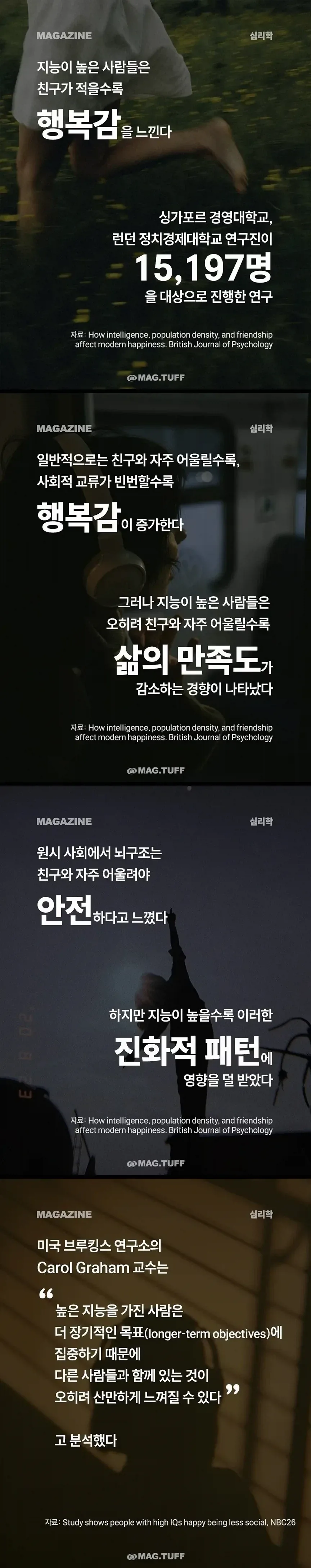 지능이 높은 사람들은 친구가 적을수록..