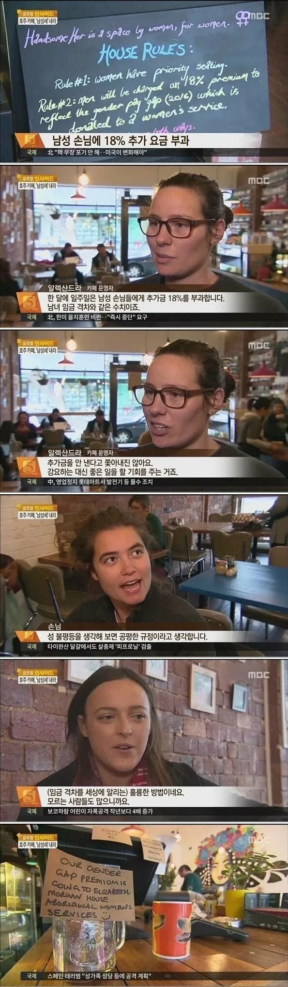 남성 손님에게는 돈 더 받는 카페