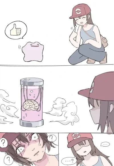 메타몽이 트레이너 모습으로 변하는 만화.jpg