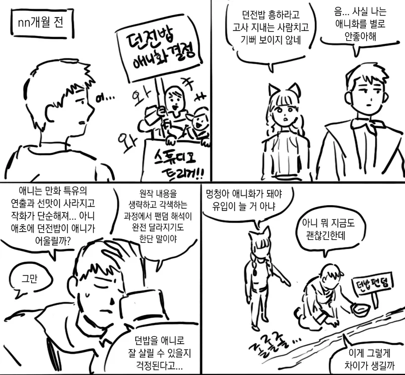 던전밥) 애니화 발표 후/방영 후