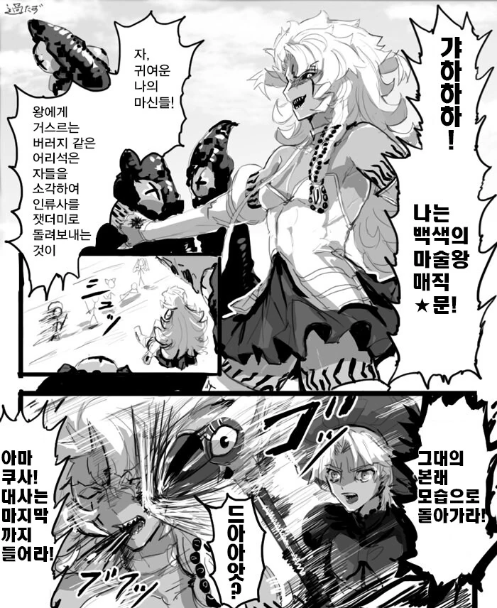 페이트) 페그오 1부 최종보스랑 싸우는 마법소녀 만화