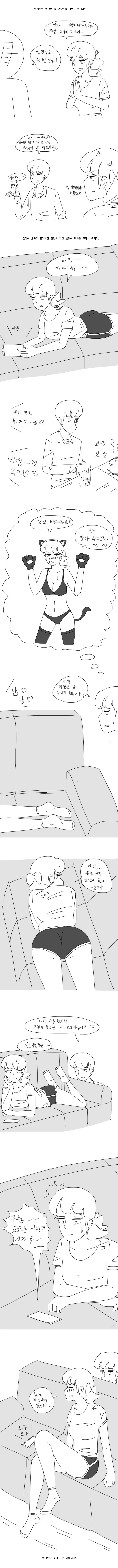 누나가 고양이 가지고 싶어하는 만화