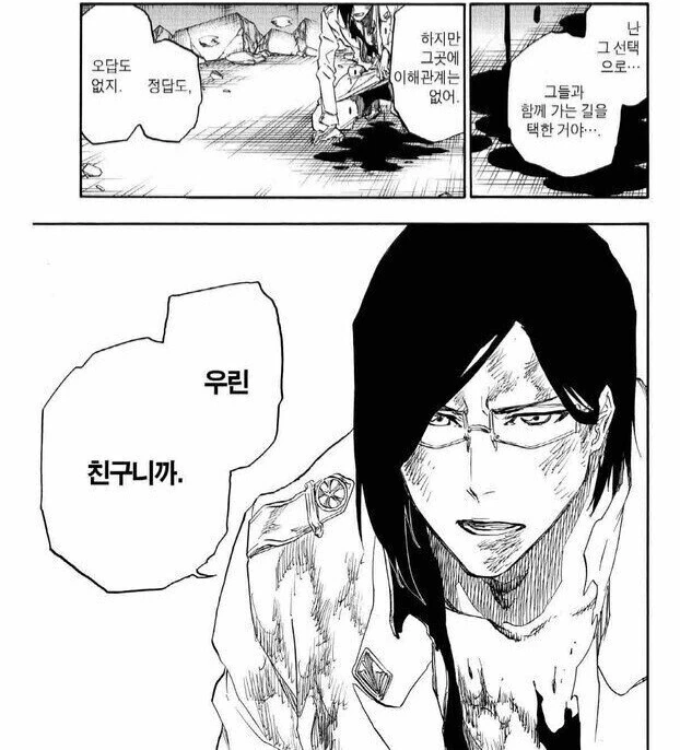 블리치) 친구 죽인놈 앞에서 하는 말