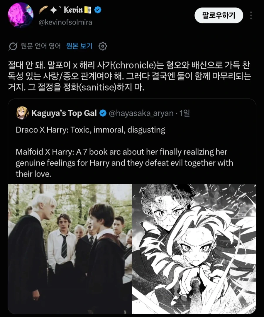"말포이x해리는 혐관이어야 한다" vs "헛소리다, 순애야말로 답이다" - 이미지 2
