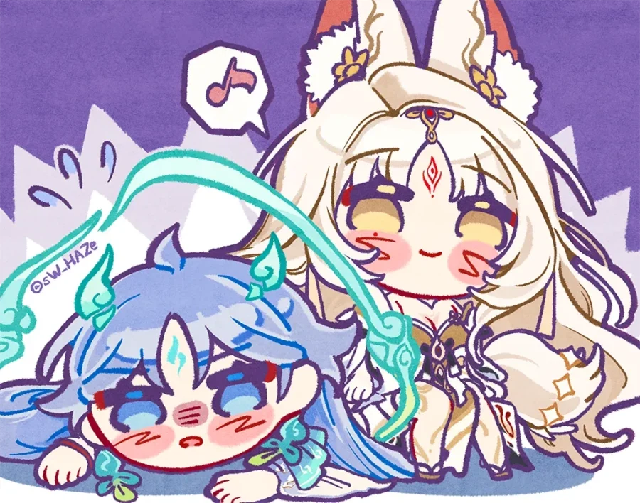 명조)캐앵! 놀아줭~