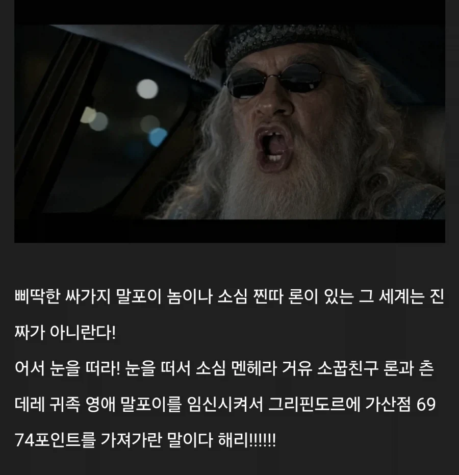 해리)"해리! 눈을떠라! 그세계는 조앤T롤링의 세계다!"