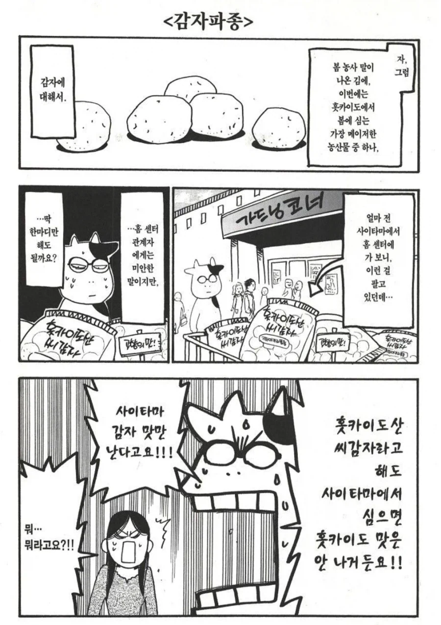 홋카이도 현지민이 홋카이도 씨감자 라는 상품 먹어본 후기 만화