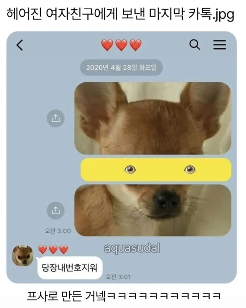 헤어진 여자친구에게 보낸 마지막 카톡