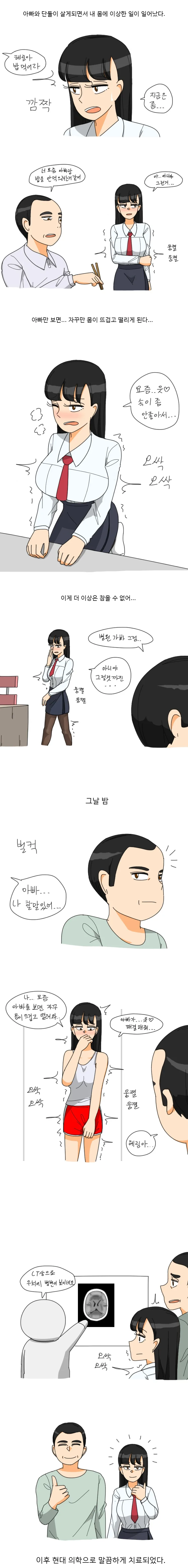 데자와) 여고생이 아빠에게 반응하는 manga