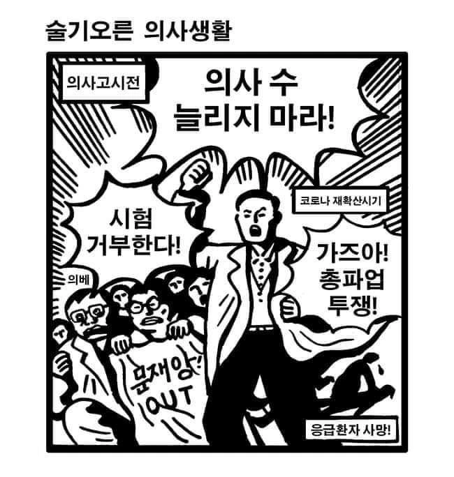 의사고시 전, 후 만화