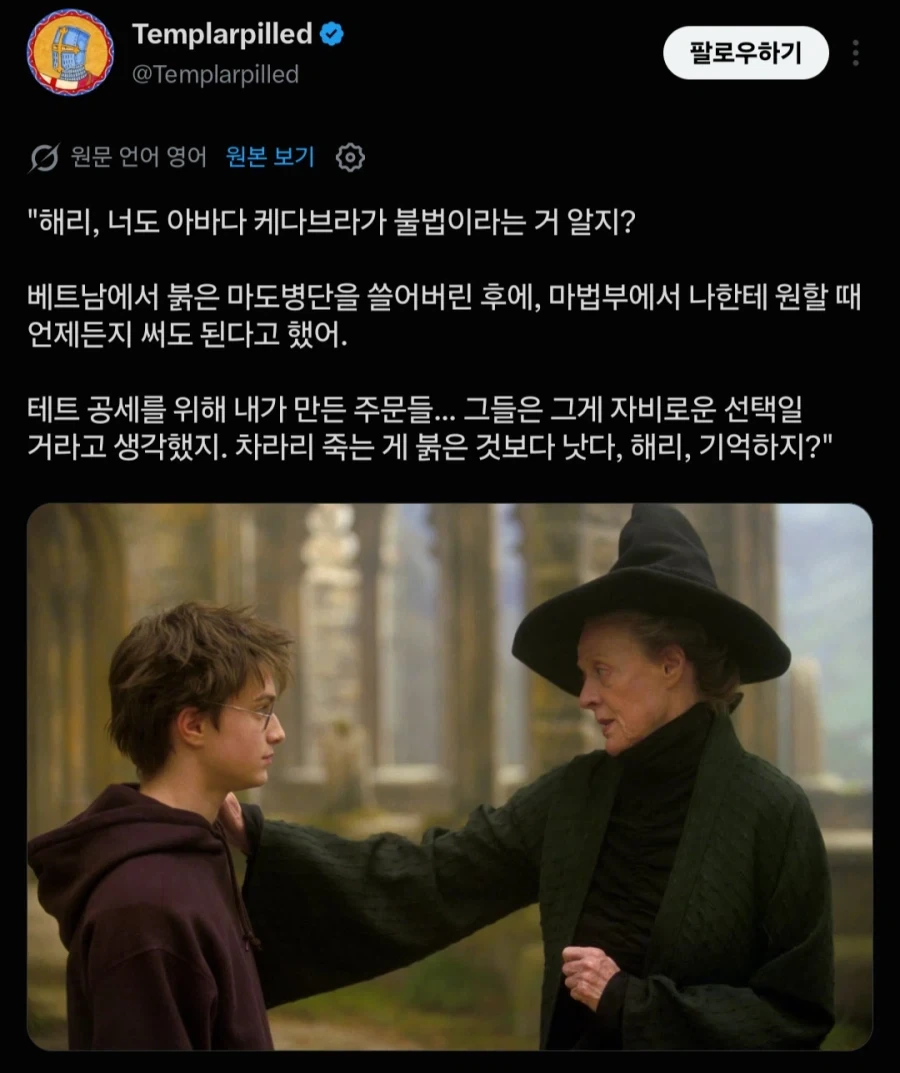 해리포터) "아바다 케다브라는 금지된 주문이 맞단다 해리"