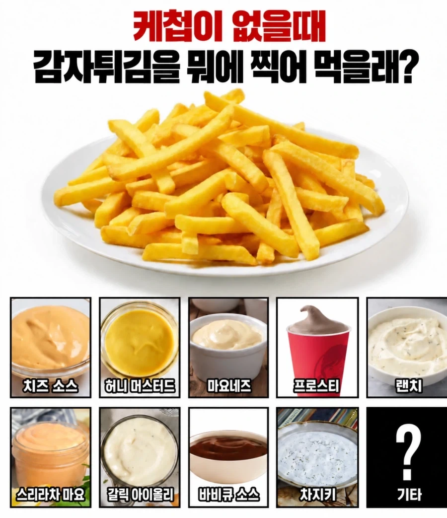 케찹 없을때 감튀 어디 찍어먹을래?
