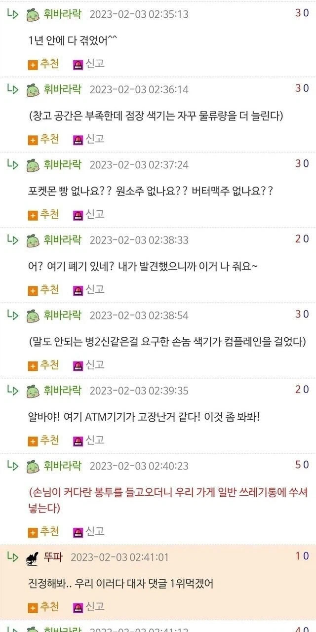 어느 편의점 알바의 1년