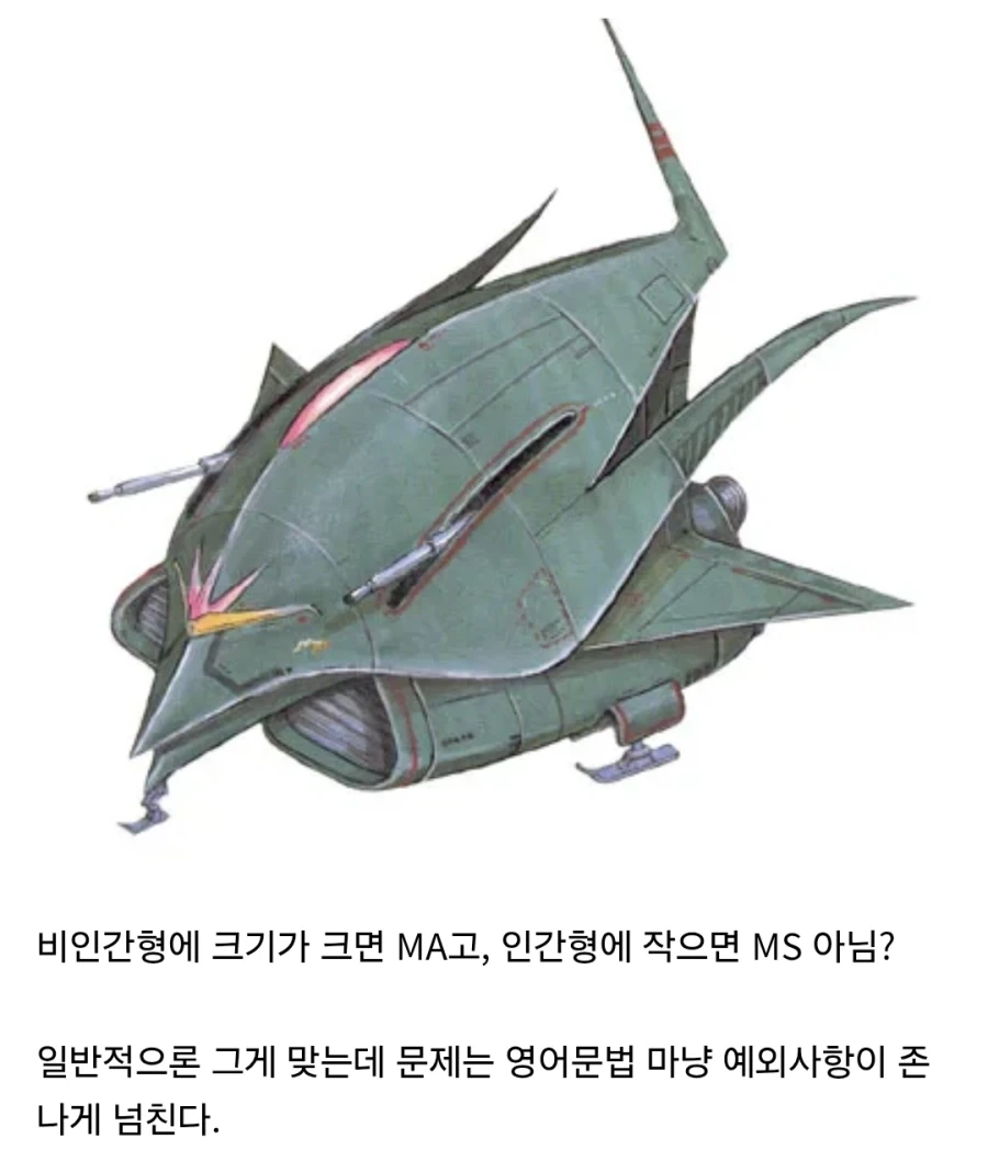 건담에서 MS와 MA를 구분하는 방법