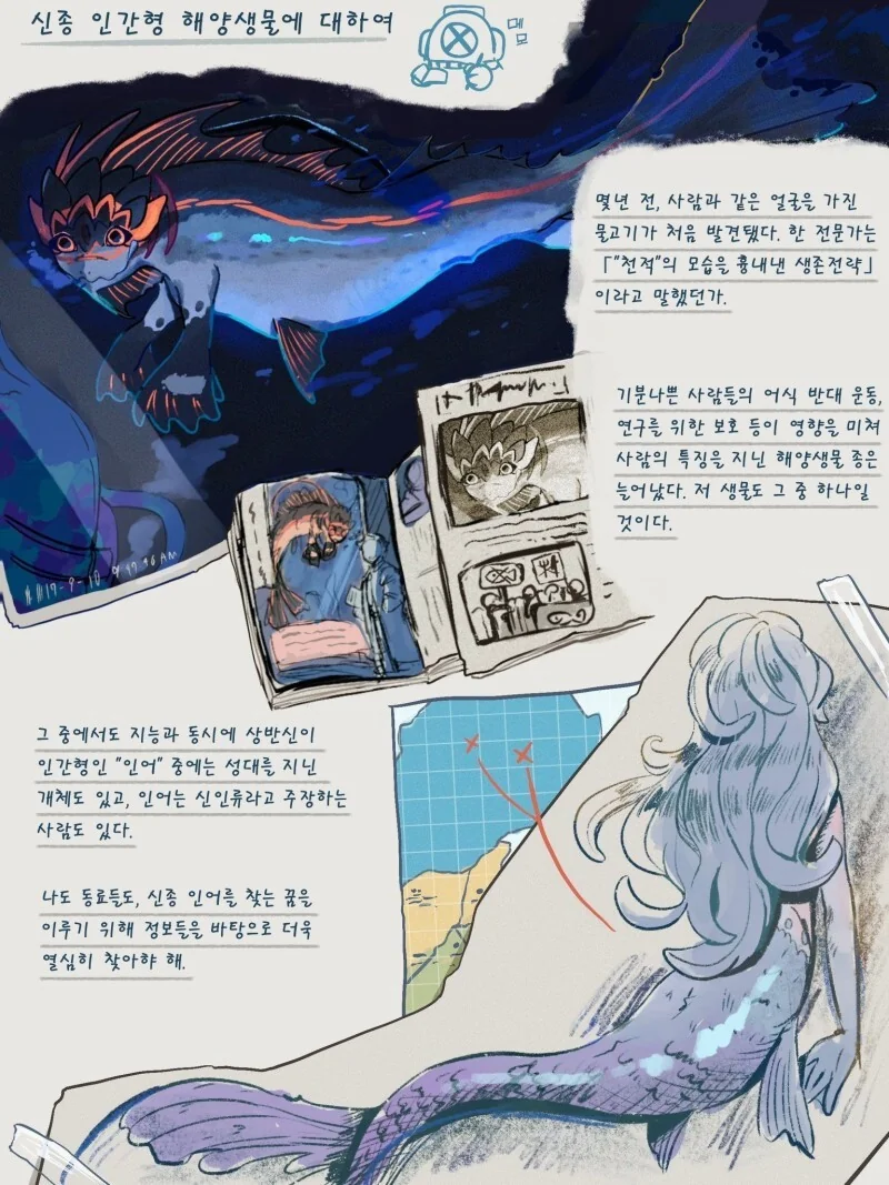 해양 생물이 인간을 흉내내기 시작했다 만화 - 이미지 8