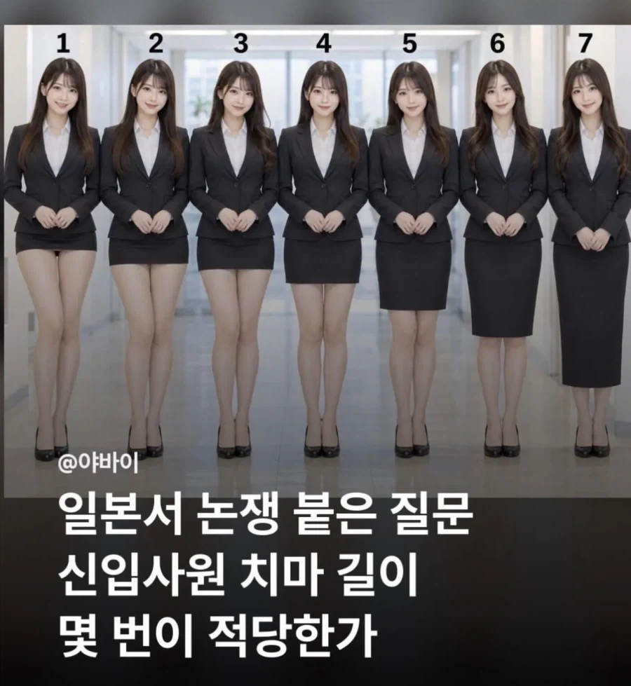 신입사원 치마길이 몇 번이 적당한가