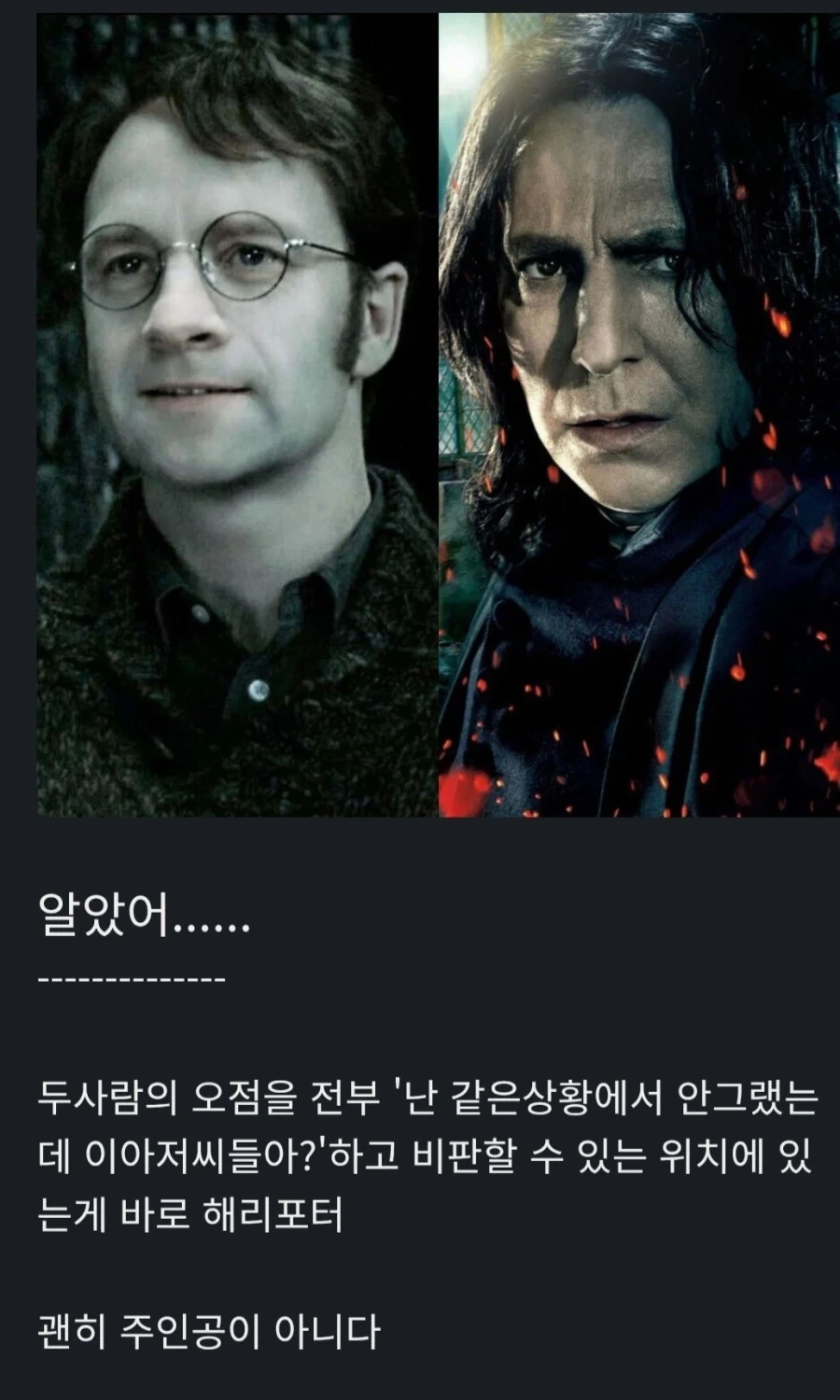해리포터)제임스 vs 스네이프로 백번 싸워봤자 의미 없는 이유 - 이미지 21