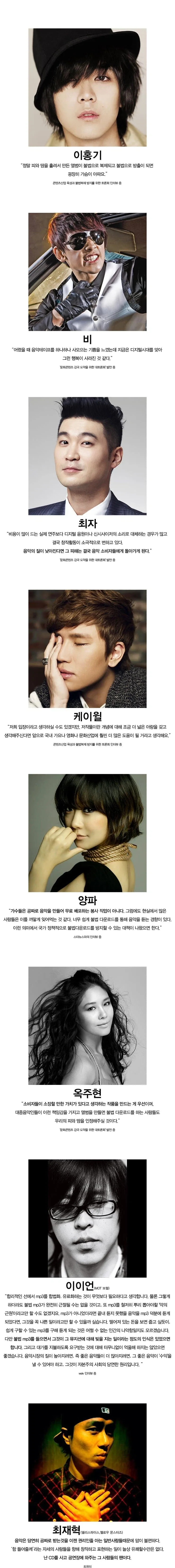 불법 복제에 대한 가수들의 생각