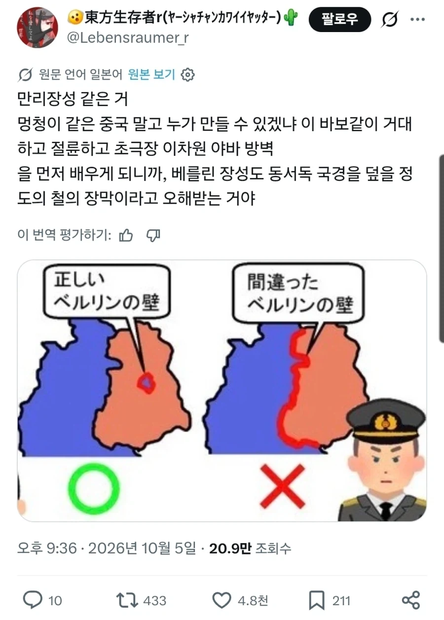 "동양사람들이 베를린 장벽을 오해하는 이유"