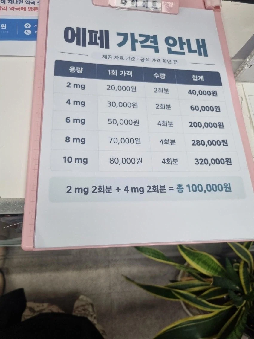 드디어 유출됐다는 K-마운자로 에페 가격