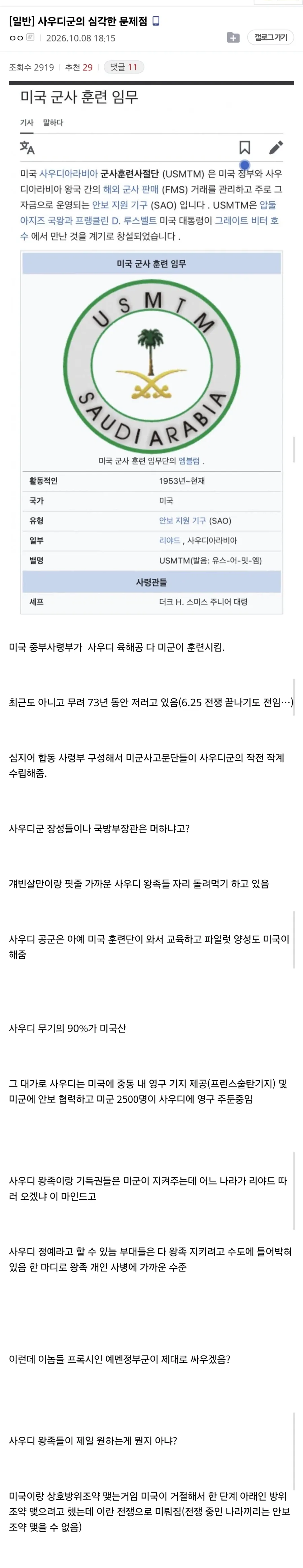 사우디군의 심각한 문제점