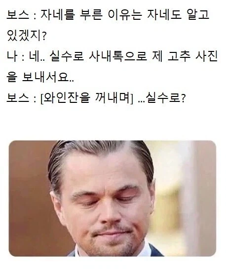 실수로 상사에게 부적절한 사진을 보냈다.