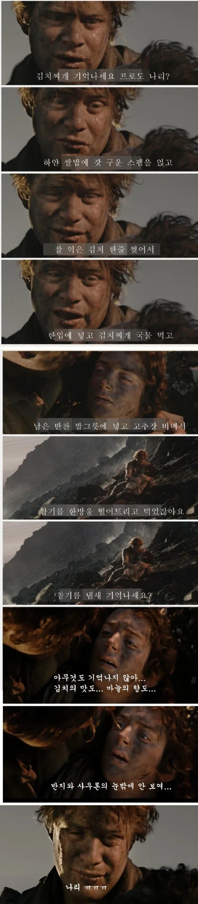 반지의 제왕) 원정 막판 프로도 상태