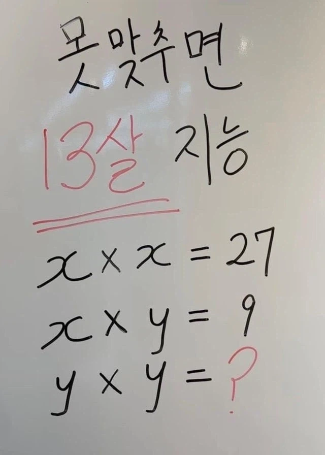 못맞추면 초등학생 레벨이라는 수학문제