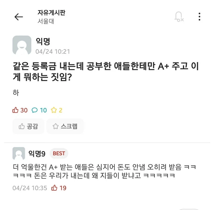 같은 등록금 냈는데 왜 공부한 애만 A+ 줌?.jpg