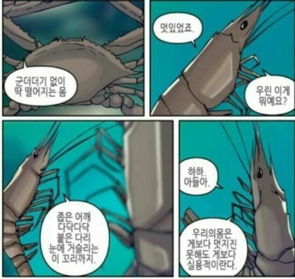 게를 부러워하는 새우 만화 - 이미지 2