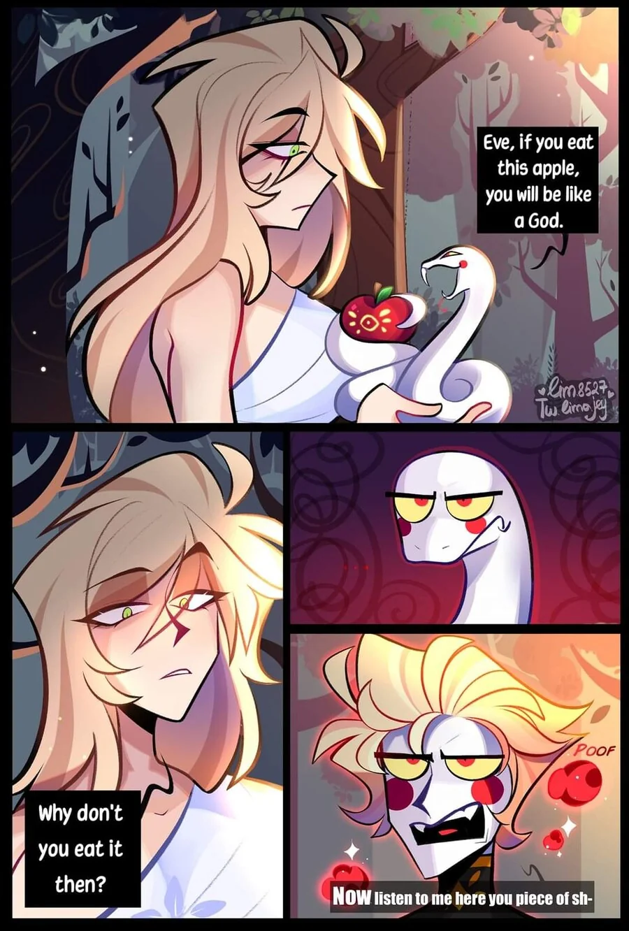 선악과 앞에 선 이브와 뱀 만화.manga