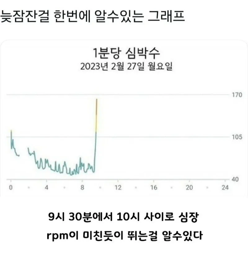 늦잠잔걸 알수있는 그래프 ㅋㅋㅋ - 이미지 2
