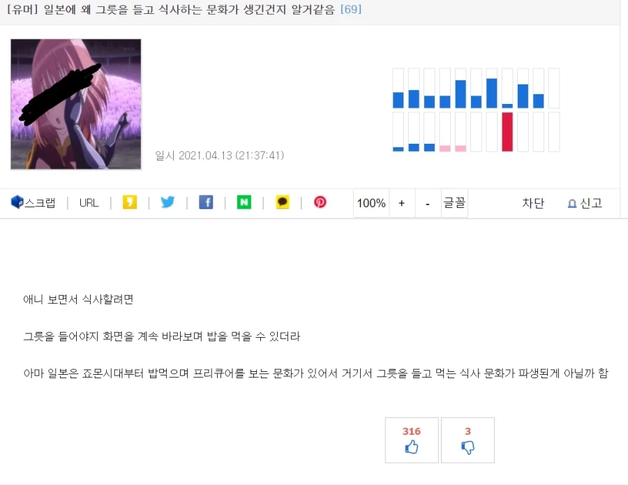 일본에서 밥그릇을 들고 먹는 이유.jpg
