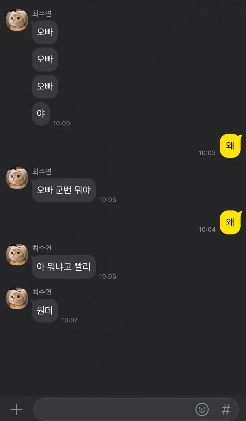 여동생의 다급한 메시지...jpg