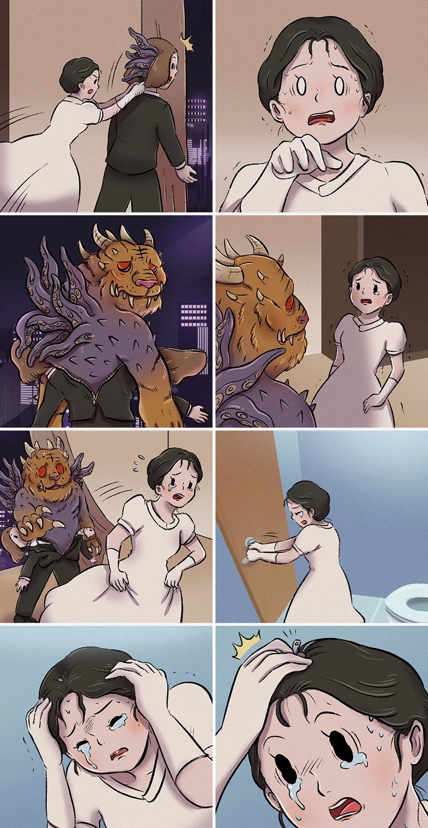 신혼부부가 첫날밤을 맞이하는 만화 - 이미지 2