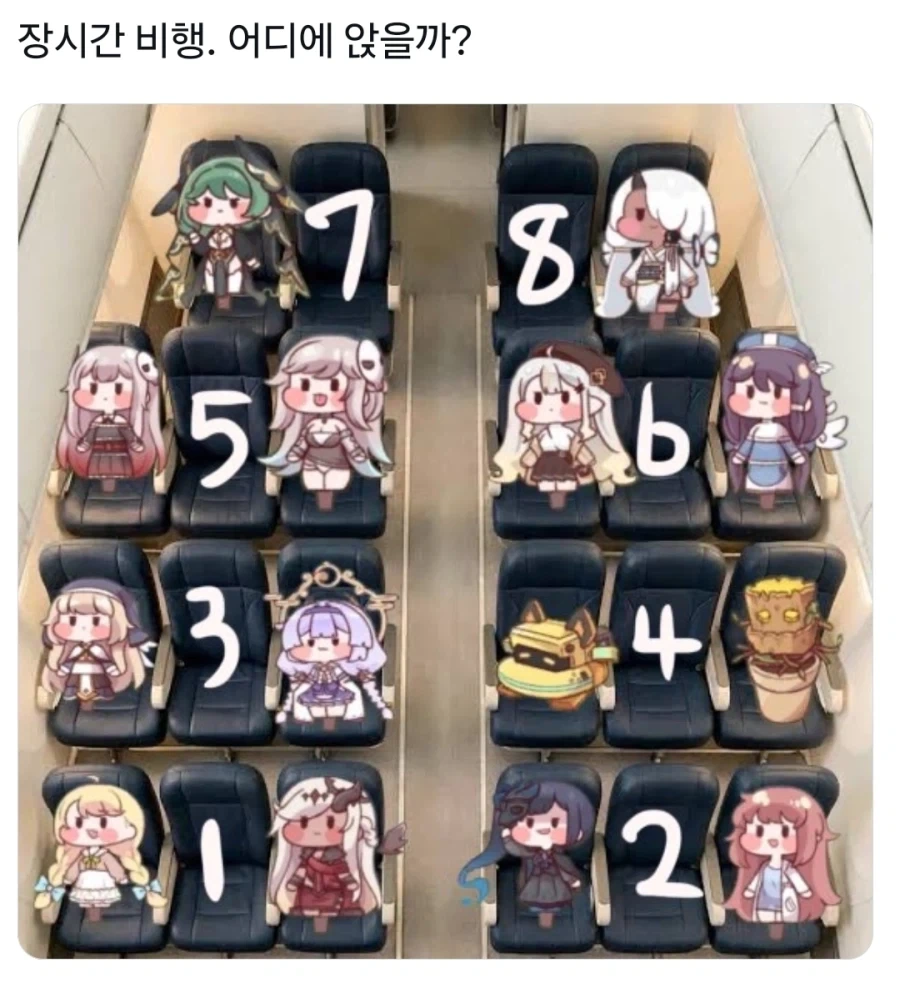 트릭컬) 장시간 비행 어디에 앉을까