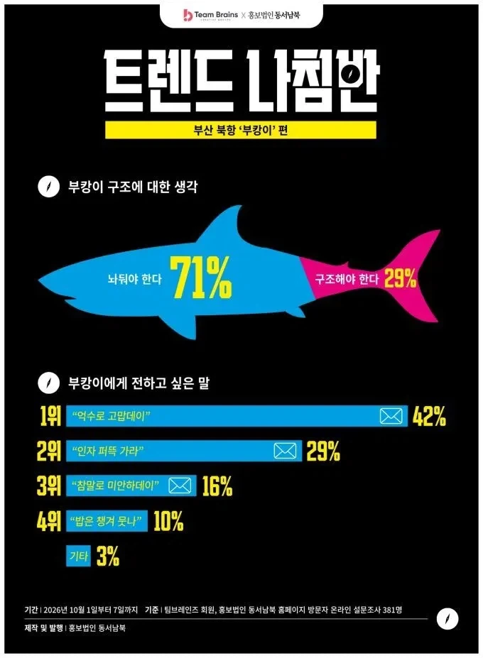 부산 사람들이 부캉이에게 하고픈 말 순위
