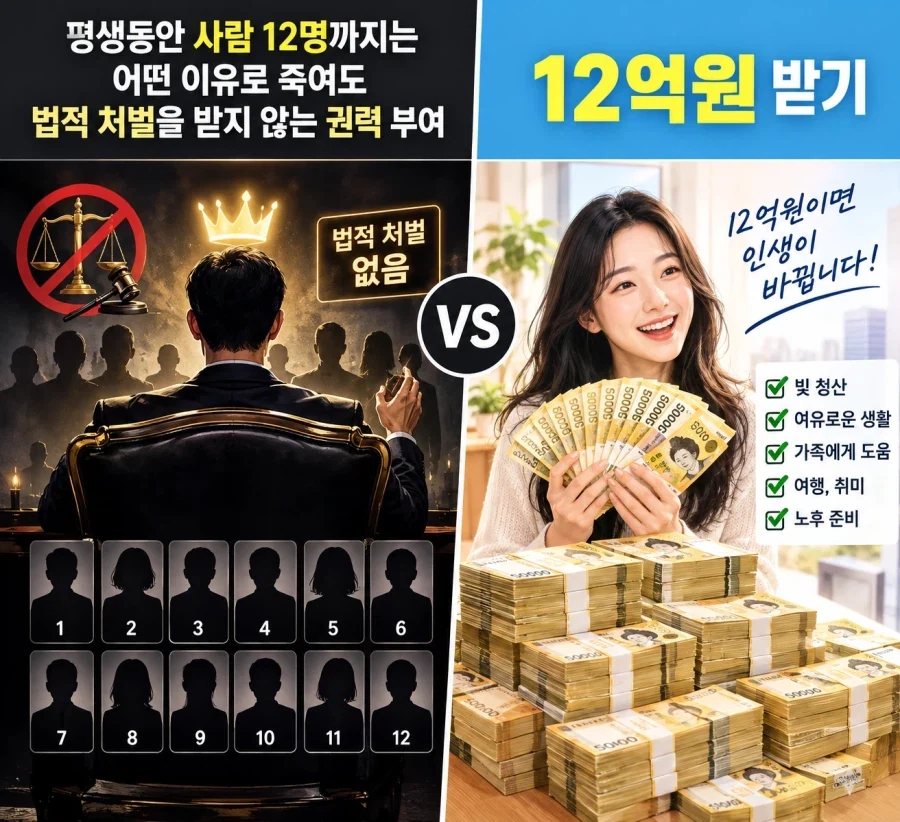 살인 12회 면책권 부여 vs 12억원 받기.jpg