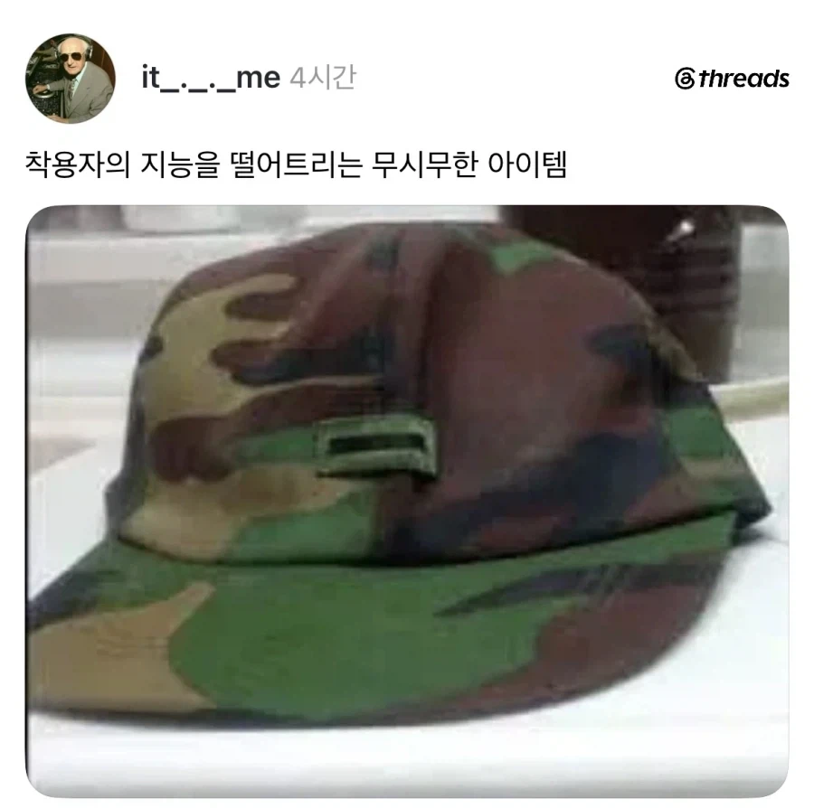 머리에 씌우면 지능이 떨어지는 저주템