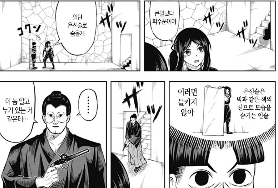 은신술로 숨는 여닌자