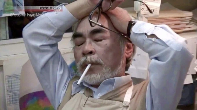 미야자키 하야오가 작업할때의 모습