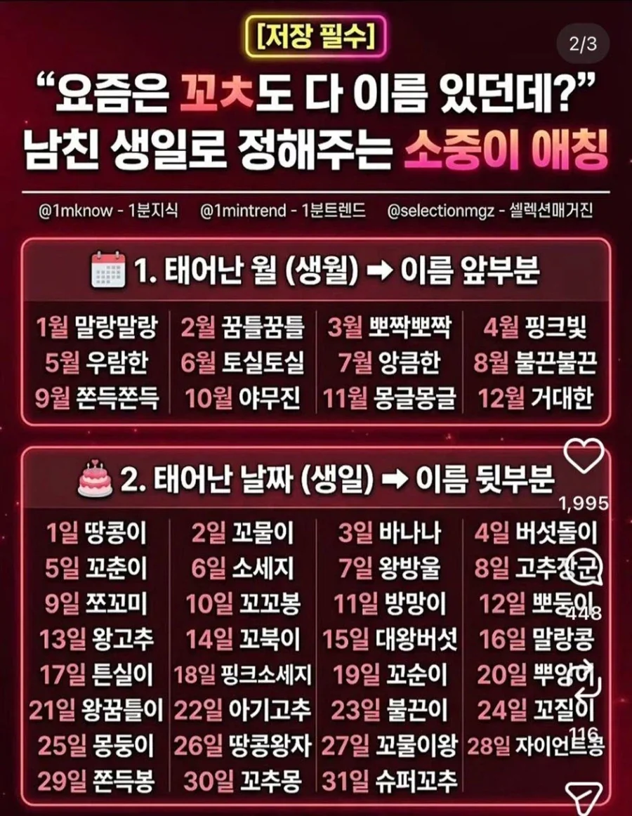 남치니 꼬츄이름 지어주기