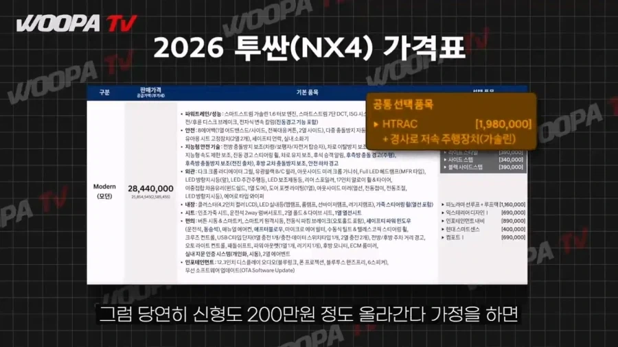 현대차 투싼 신형 유출 가격 - 이미지 9